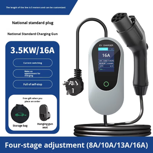 新款 16A 2 型便携式电动汽车充电器 3.5KW-7KW 可调节 适用于宝马 特斯拉 雷诺 IP65 防水 家用和旅行快速充电 - Product Image 5