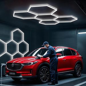 Éclairage de garage hexagonal à LED, tube en forme de nid d'abeille, éclairage de plafond 110V-240V, moderne, CRI 90, dimmable, lumière du jour 5000K, 264000 lumens - Product Image 1