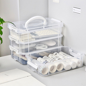 Transparent <b>Stackable</b> Desktop <b>Storage</b> <b>Box</b> With Lid For Jewelry And Hair Accessories 18L Capacity Organizers - Product Image 2