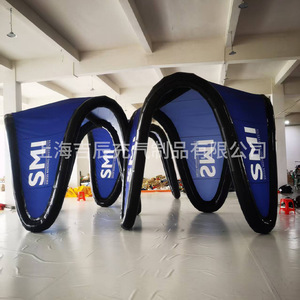 Arche gonflable bleue avec impression numérique, résistante à l'eau, installation facile, alimentation par prise, affichage publicitaire - Product Image 3
