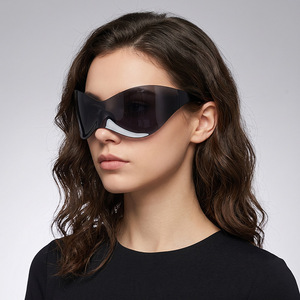 European And American Style <b>Frameless</b> Cycling Sunglasses Pc <b>Frame</b> Pc Lens Uv400 Protection For Men And Women - Product Image 1