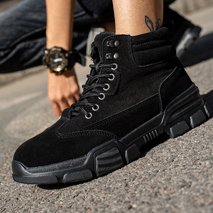 Stivali Antinfortunistici <span class=keywords><strong>da</strong></span> Lavoro Invernali 2021 Impermeabili <span class=keywords><strong>da</strong></span> <span class=keywords><strong>Uomo</strong></span>, Stivaletti <span class=keywords><strong>da</strong></span> <span class=keywords><strong>Neve</strong></span> <span class=keywords><strong>da</strong></span> Esterno Caldi Antiscivolo alla Caviglia con Spessa Fodera in Peluche e Suola in Gomma Antiscivolo - Product Image 4