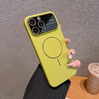 Coque de téléphone portable pour iPhone 17 Pro Max, design dessin animé, grande fenêtre, toucher mat, sensation avancée, support magnétique à anneau