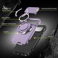 Casing iPhone 18 Pro Max dengan Penutup Kamera Geser dan Ring Stand Putar 360 Derajat untuk iPhone 17 Pro Max Air 16 16e 15 14 Plus 13