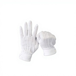 Guantes de Trabajo de Poliéster y Algodón Blancos para Hombre y Mujer, Protección Laboral, para Conductor, <span class=keywords><strong>Portero</strong></span>, Trabajo Cultural, con Tres Tendones, Electrónicos - Product Image 1