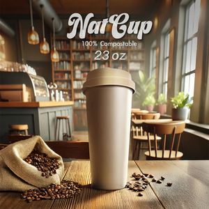 Portavasos Ecológicos Biodegradables de Fibra de Té Reutilizables de 90 mm, 700 cc, para Cafetería, Personalizables de Quantum's, 3000 Sets - Product Image 3