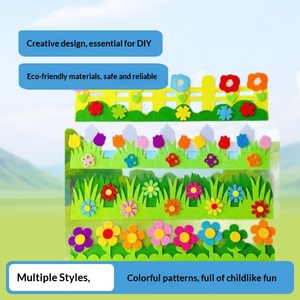 Autocollants muraux 3D en feutre tournesol, en tissu non tissé, modernes, pour la décoration <span class=keywords><strong>de</strong></span> salles <span class=keywords><strong>de</strong></span> classe <span class=keywords><strong>de</strong></span> maternelle et d'<span class=keywords><strong>écoles</strong></span> primaires, autocollants muraux pour crèches - Product Image 2
