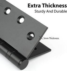 Tùy biến chuyên nghiệp Matt đen có thể tháo rời pin thương mại 4.5 inch Vuông Bóng mang cửa bản lề - Product Image 4