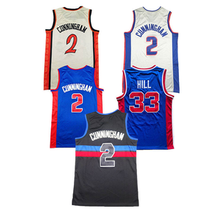 Nuevas Camisetas <span class=keywords><strong>de</strong></span> Baloncesto Cosidas Baratas 2026, 2 Cade Cunningham, 33 Grant Hill, 30 <span class=keywords><strong>Ben</strong></span> Wallace, 9 Ausar Thompson - Product Image 4