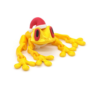 Aimant de réfrigérateur grenouille magnétique imprimé en 3D, modèle de grenouille des bois à articulations mobiles, jouet, best-seller de Noël 2025, grenouille avec chapeau de Noël - Product Image 3