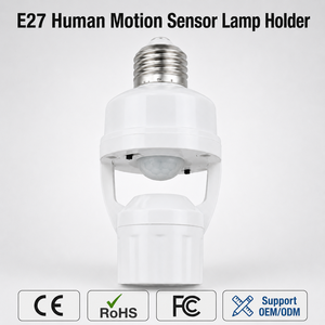 Best-selling E27 Human Motion <b>Sensor</b> <b>Light</b> Socket Adapter PIR Activated Lamp Holder with Adjustable Timer for Indoor Lighting - Product Image 1