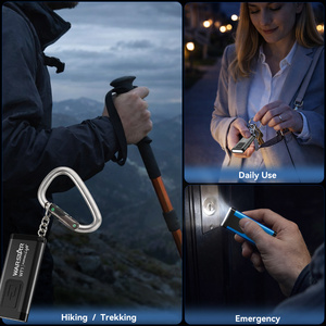 Porte-clés avec lampe torche personnalisée, alarme personnelle, rechargeable par USB-C, lampe de poche ultra-fine pour <span class=keywords><strong>la</strong></span> <span class=keywords><strong>défense</strong></span> personnelle et les activités de plein air - Product Image 5