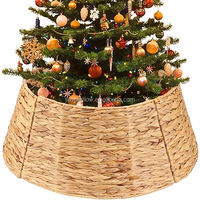 JY Jupe de base pour sapin de Noël en plastique tressé, faite à la main, rustique, élégante, durable et écologique