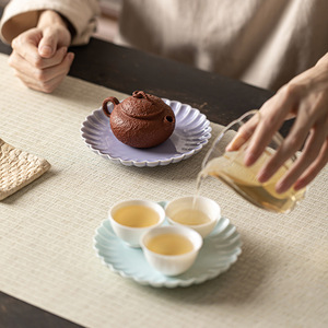 Chinese Ceramic Serving <b>Tray</b> Porcelain Solid Pattern <b>Tea</b> <b>Tray</b> Fruit Platter Teapot Holder Residential Use - Product Image 5