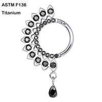 Éternel Métal ASTM F136 G23 Titane CNC Sculpture CZ Clouté Nez Anneau Oreille Cartilage Piercings Articulé Segment Daith Anneau