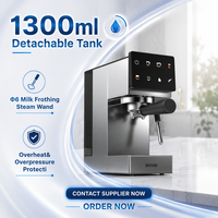 Machine à expresso italienne classique semi-automatique intelligente avec écran tactile couleur, 20 bars, multifonctionnelle, en acier inoxydable, 12 tasses, pour la maison