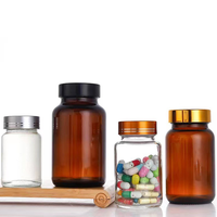 60 80 100 120 150 ml bouteille de médecine en verre ambré bouchon doré 500 ml tablette suppléments capsules bouteille bouteilles en verre de qualité supérieure