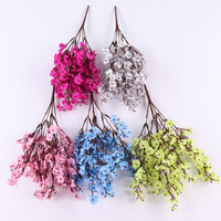 Fleurs artificielles en soie à 5 branches, 21 têtes, type Gypsophile et Fleur de Prunier, petites tiges florales faites à la main, réutilisables et recyclables