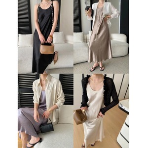 <span class=keywords><strong>Vestido</strong></span> de Satén de Alta Gama, Estilo Francés, 100% Acetato, Elegante y Sofisticado, SN8831 - Product Image 2