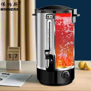 Urna de agua eléctrica de acero inoxidable de doble capa 20L comercial café té Catering caldera para beber mantener caliente hervidor