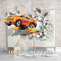 Décalque auto-adhésif Spitfire 3D de grande taille pour voiture Autocollant décoratif écologique et réutilisable pour la maison
