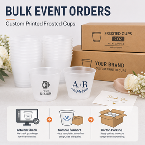 Gobelets jetables en PP givré de 9 oz pour mariage, personnalisables avec monogramme, nom, logo, sans BPA, recyclables, résistants au congélateur, pour boissons froides, pour fêtes - Product Image 5