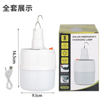 Étanche LED charge économie d'énergie ampoule lumière solaire alimenté LED d'urgence Camping lampe cadre marché de nuit suspendu en plein air