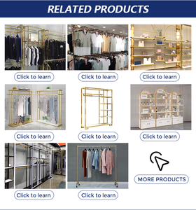Vàng Kim Loại Đồ Nội Thất Đứng Tường Quần Áo Hiển Thị Giá Nhà Cung Cấp Wholehouse Tùy Chỉnh Cửa Hàng Quần Áo Hiển Thị Giá Cho Tường - Product Image 4