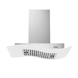 Decorative wave glass range hood