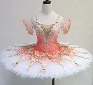 热卖高品质定制尺寸12层芭蕾表演服专业桃色女性成人短裙服装