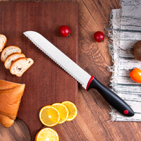 Commercieel broodmes, gekarteld, roestvrij staal, duurzaam handvat, bakkerijbenodigdheden, mes voor het snijden van platbrood, rechtstreeks van de fabriek