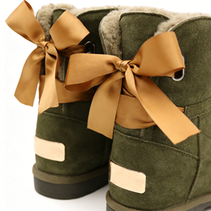 Toptan Kız Çocuk Kar Botları Kışlık Sıcak Ayakkabılar Fiyonklu Sığır Derisi OEM/ODM Özel Logo OEM/ODM Fabrika Doğrudan Satış - Product Image 2