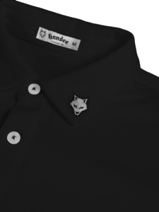Polo en coton noir à manches courtes pour homme Yankee, couleur unie, style décontracté, tissu respirant, coupe classique, logo sur le devant - Product Image 3