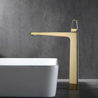 Robinet monocommande moderne en laiton pour eau chaude et froide, avec débit contrôlé, valve en céramique, finition chromée, pour lavabos à poser - Multiples