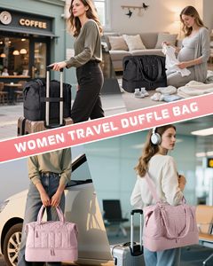 Sac de sport matelassé personnalisé avec logo, imperméable, pour femme, idéal pour le fitness, le yoga, les effets personnels, les voyages ou les séjours à l'hôpital - Product Image 6