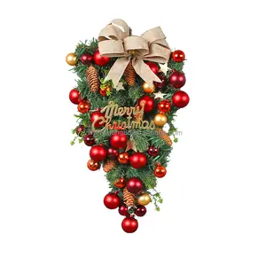 크리에이 티브 크리스마스 장식 공 교수형 나무 걸이 창 장면 레이아웃 활과 덩굴 바가있는 문 걸이