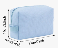 OEM Sac brodé gaufré Sacs à cosmétiques en coton avec logo personnalisé Grande trousse de maquillage pour cadeaux de mariage Femmes Hommes Voyage Plage