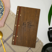 Carpeta de Menú Personalizada de Lujo con Cubierta de Madera de Bambú y Correa de Cuero para Restaurante, Hotel, Bar de Vinos, Regalos de Bienvenida