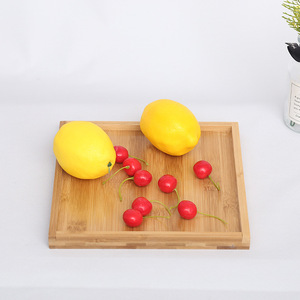 Plateau de service en bambou, assiette carrée en bois pour fruits et desserts, style simple, vaisselle de cuisine - Product Image 1
