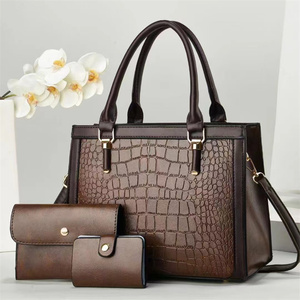 Bolso <span class=keywords><strong>de</strong></span> mano exquisito con estampado <span class=keywords><strong>de</strong></span> <span class=keywords><strong>piedra</strong></span>, 3 en 1, bandolera y tote para mujer, con cremallera, venta al por mayor - Product Image 1