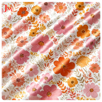 Kain Satin Katun Stretch Bermotif Bunga Kecil Desain Kustom OEM&ODM untuk Pakaian dan Gaun