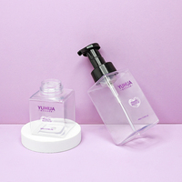 Vente flash : flacon pompe carré en plastique PET transparent de 250 ml et 400 ml, couleur personnalisée, pompe à mousse, nettoyant visage, lotion, savon pour les mains