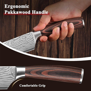 Usine directe transfrontalière pour <span class=keywords><strong>Amazon</strong></span> 5 pièces Damas ensemble de couteaux de Chef en acier inoxydable couteaux de cuisine <span class=keywords><strong>japonais</strong></span> - Product Image 2