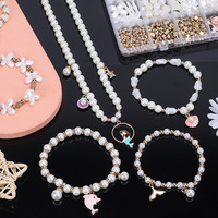 Ensemble de colliers et bracelets faits à la main, jouets pour enfants, accessoires, perles en plastique acrylique Lucite
