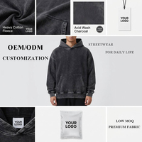 Sweat-shirt à capuche personnalisé pour homme, coupe oversize, avec poche brodée, en coton épais 260 GSM, style streetwear vintage, vierge, OEM