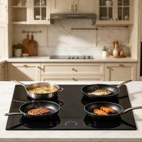 Table de cuisson à induction encastrable 60 cm, 4 brûleurs, 7200 W, haute puissance, plaque chauffante électrique, commande tactile intelligente, usage domestique, certificat CE CB