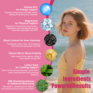 Capsules PMS de haute qualité avec extrait d'Ashwagandha et de Chasteberry pour l'équilibre hormonal et favorisant un sommeil sain - Product Image 4