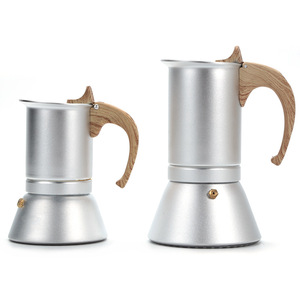 Cafetière Moka <span class=keywords><strong>Italienne</strong></span> de Luxe Léger au Design Rétro, en Aluminium, <span class=keywords><strong>à</strong></span> Fond Caché, pour Chauffage sur Plaque <span class=keywords><strong>à</strong></span> <span class=keywords><strong>Induction</strong></span> - Product Image 1