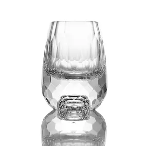 2oz 60ml verres en cristal faits à la main à base lourde pour whisky, tequila, expresso, vodka, shooters