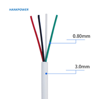 Câble USB blanc à 4 cœurs 28awg OD 3.0MM, gaine pour recharge de données, 1 pièce